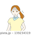 暑いと思っている女性のイラスト 139234319