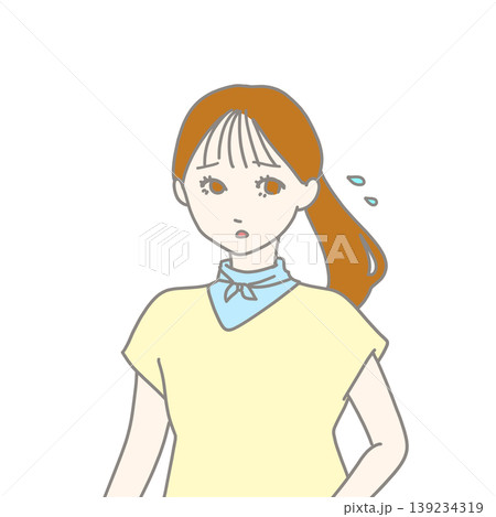 暑いと思っている女性のイラスト 暑いと思っている女性のイラスト 139234319
