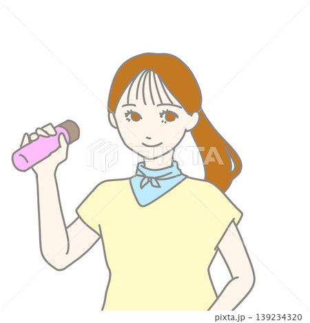 水筒を持っている女性 139234320