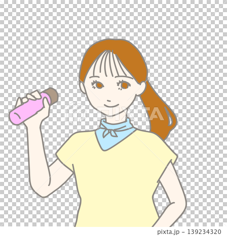 水筒を持っている女性 139234320