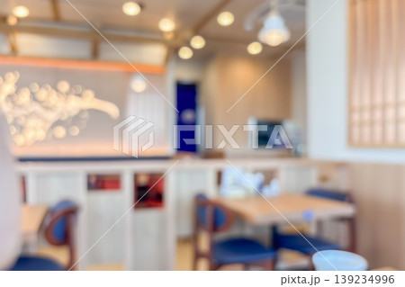 Japanese restaurant interior abstract blurred background Japanese restaurant interior abstract blurred background 139234996