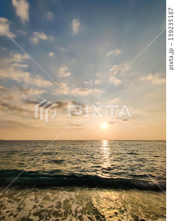 beautiful landscape of a sandy beach on the sea beautiful landscape of a sandy beach on the sea 139235187