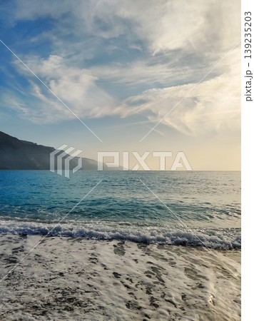 beautiful landscape of a sandy beach on the sea 139235203
