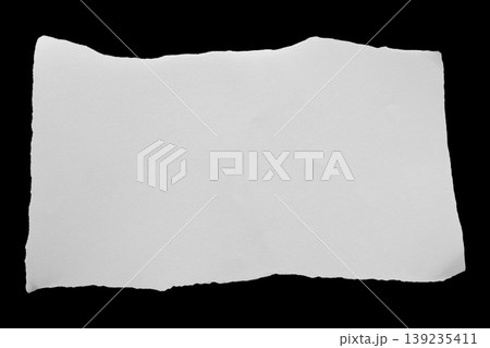 White ripped paper torn edges strips isolated on black background 139235411