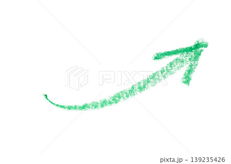 hand drawn arrow with green color crayon on white background hand drawn arrow with green color crayon on white background 139235426