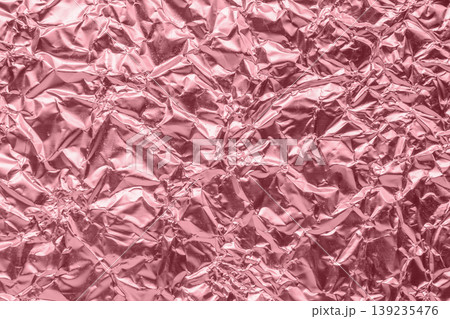 Luxury shiny metallic rose gold foil crumpled texture background Luxury shiny metallic rose gold foil crumpled texture background 139235476