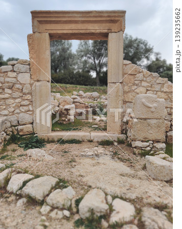 Ancient stone doorway and ruins in the archaeological site of Patara Turkey 139235662