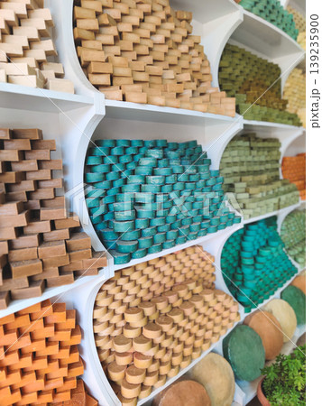 Traditional handmade  Bittim soap display in Mardin store 139235900