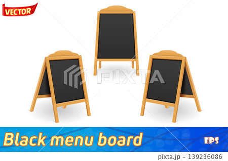 wooden black menu board blank template for design vector illustration wooden black menu board blank template for design vector illustration 139236086