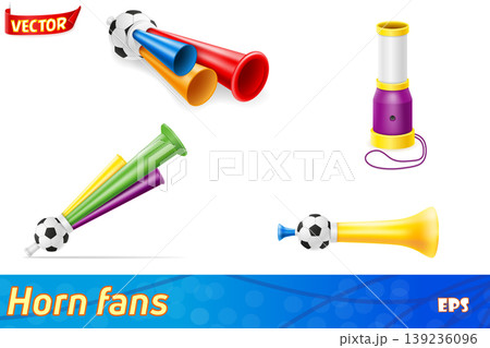 horn attribute football soccer and sports fans vector illustration 139236096