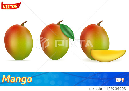mango fresh ripe exotic fruit vector illustration 139236098