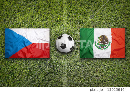 Czech Republic vs. Mexico flags on a soccer field Czech Republic vs. Mexico flags on a soccer field 139236164