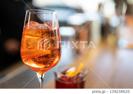 beautiful alcoholic cocktail on the bar counter beautiful alcoholic cocktail on the bar counter 139236620