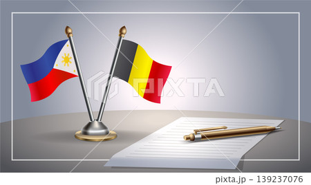 Small national flag of Philippine and Belgium flag Relation, Template Vector Illustration Small national flag of Philippine and Belgium flag Relation, Template Vector Illustration 139237076