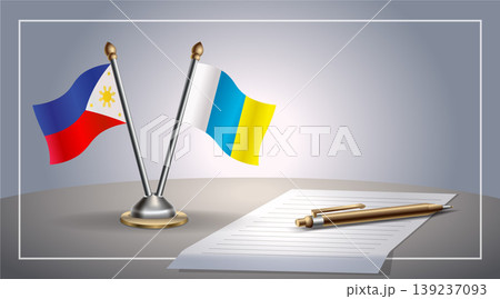 Small national flag of Philippine and Canary Islands flag Relation, Template Vector Illustration Small national flag of Philippine and Canary Islands flag Relation, Template Vector Illustration 139237093