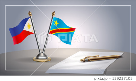 Small national flag of Philippine and Congo flag Relation, Template Vector Illustration Small national flag of Philippine and Congo flag Relation, Template Vector Illustration 139237103