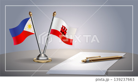 Small national flag of Philippine and Gibraltar flag Relation, Template Vector Illustration Small national flag of Philippine and Gibraltar flag Relation, Template Vector Illustration 139237663