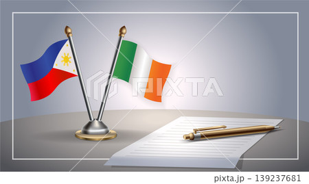 Small national flag of Philippine and Ireland flag Relation, Template Vector Illustration Small national flag of Philippine and Ireland flag Relation, Template Vector Illustration 139237681
