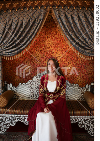Young girl in luxury traditional Turkish sultan costume in Turkey 139238002