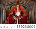 portrait of a young girl in luxury Turkish Ottoman dress in Turkey 139238004