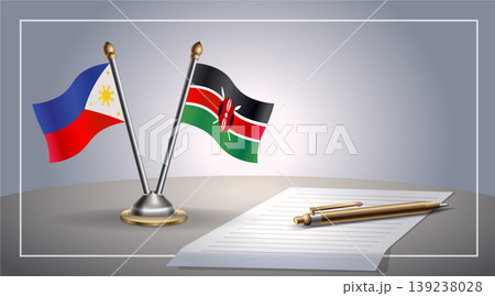 Small national flag of Philippine and Kenya flag Relation, Template Vector Illustration Small national flag of Philippine and Kenya flag Relation, Template Vector Illustration 139238028