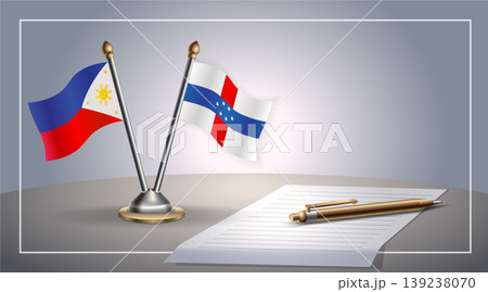 Small national flag of Philippine and Netherlands Antilles flag Relation, Template Vector Illustration Small national flag of Philippine and Netherlands Antilles flag Relation, Template Vector Illustration 139238070