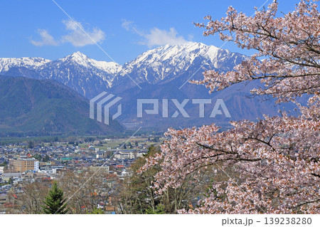 信濃大町の春 桜と残雪の北アルプス 信濃大町の春 桜と残雪の北アルプス 139238280