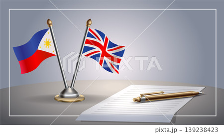 Small national flag of Philippine and United Kingdom flag Relation, Template Vector Illustration Small national flag of Philippine and United Kingdom flag Relation, Template Vector Illustration 139238423