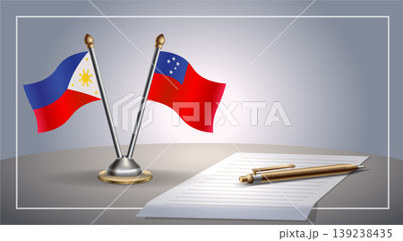 Small national flag of Philippine and Western Samoa flag Relation, Template Vector Illustration Small national flag of Philippine and Western Samoa flag Relation, Template Vector Illustration 139238435