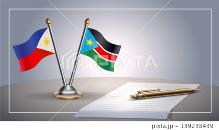 Small national flag of Philippine and Republic of North Sudan flag Relation, Template Vector Illustration Small national flag of Philippine and Republic of North Sudan flag Relation, Template Vector Illustration 139238439