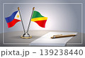 Small national flag of Philippine and Republic of North Congo flag Relation, Template Vector Illustration 139238440