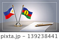 Small national flag of Philippine and New Caledonia flag Relation, Template Vector Illustration 139238441