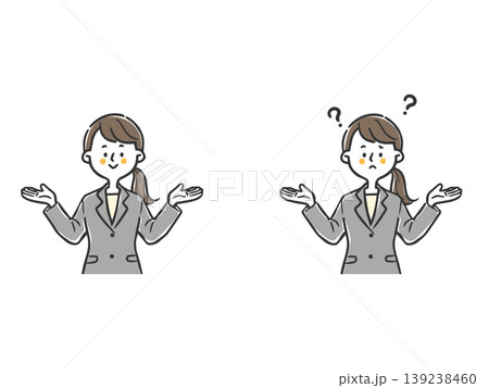 比較　選択　女性会社員　上半身　ベクター 139238460