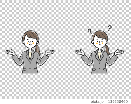 比較　選択　女性会社員　上半身　ベクター 139238460
