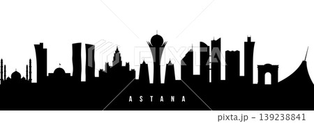 Vector silhouette illustration of Astana urban skyline.  139238841