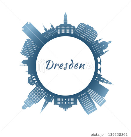 Dresden skyline with colorful buildings.  139238861