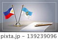 Small national flag of Philippine and San Marino flag Relation, Template Vector Illustration 139239096