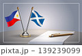 Small national flag of Philippine and Scotland flag Relation, Template Vector Illustration 139239099