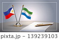 Small national flag of Philippine and Sierra Leone flag Relation, Template Vector Illustration 139239103