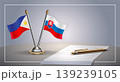 Small national flag of Philippine and Slovakia flag Relation, Template Vector Illustration 139239105