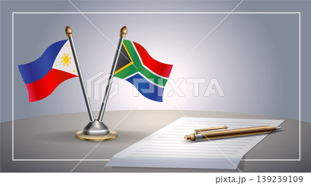 Small national flag of Philippine and South Africa flag Relation, Template Vector Illustration Small national flag of Philippine and South Africa flag Relation, Template Vector Illustration 139239109