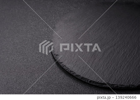 A blank slate board on a dark background for Asian food. A blank slate board A blank slate board on a dark background for Asian food. A blank slate board 139240666