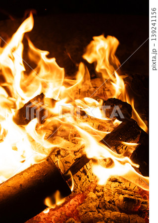 Background of Firewood Heating up with Bright Flames. Background of Firewood Heating up with Bright Flames. 139241156