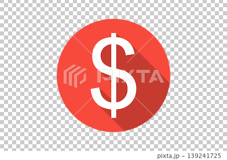 Flat Dollar Symbol Icon in Red Circle With Long Shadow Representing Money and Finance Flat Dollar Symbol Icon in Red Circle With Long Shadow Representing Money and Finance 139241725