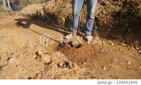 workers drill posts, team members engaged in drilling and installing roadside posts effectively, construction personnel collaboratively undertake drilling and placement of roadside posts workers drill posts, team members engaged in drilling and installing roadside posts effectively, construction personnel collaboratively undertake drilling and placement of roadside posts 139241930
