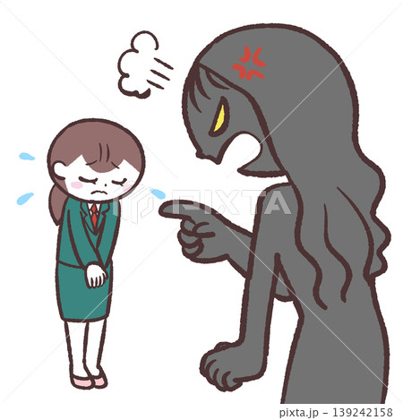 会社員に怒鳴る人のイラスト 会社員に怒鳴る人のイラスト 139242158