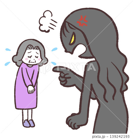 姑に怒鳴る嫁のイラスト 139242193