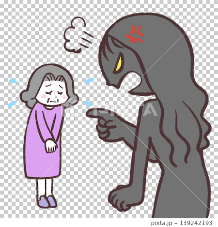 姑に怒鳴る嫁のイラスト 139242193