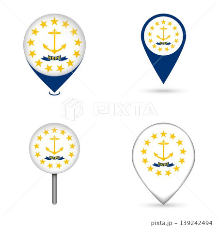 Rhode Island State Flag Map Pin Icons Set Collection Rhode Island State Flag Map Pin Icons Set Collection 139242494