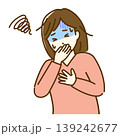 気持ち悪くて吐きそうな女性のイラスト 139242677